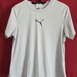 Puma Light Blue Tee with Purple Logo